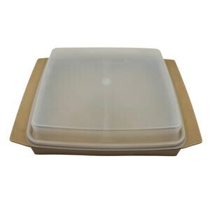 Tupperware Tan/White Clear Egg Storage/Deviled Egg Carrier, VTG 723 *No Egg Tray